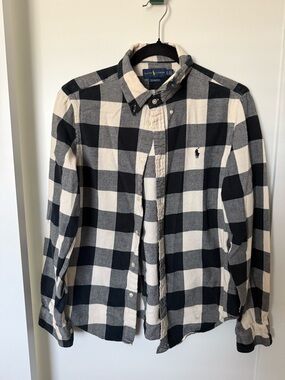 Ralph Lauren Black and White Buffalo Check Button-Down Shirt